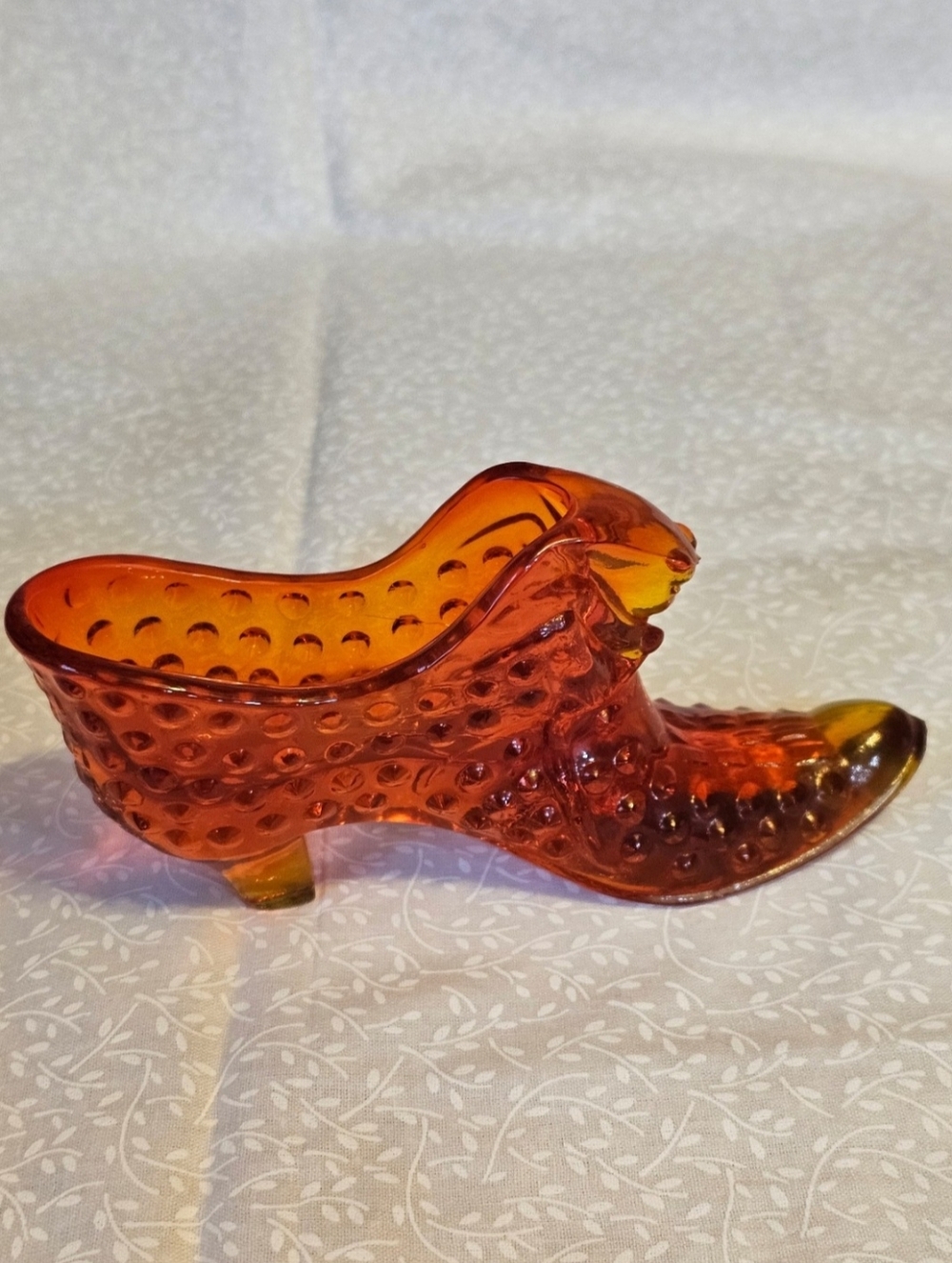 Amberina Fenton Hobnail Glass  Shoe